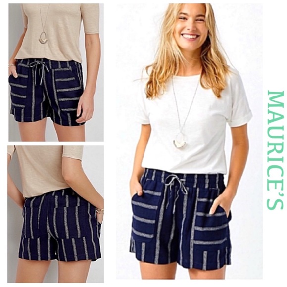 🌟 MAURICES High Rise Weekender Shorts Relaxed Lightweight Linen HighRise NWT$40 - Picture 2 of 6